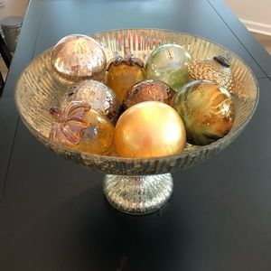 Mercury Glass Display Centerpiece Bowl